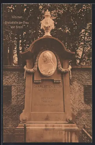AK Weimar / Thüringen, Grabstätte der Frau von Stein
