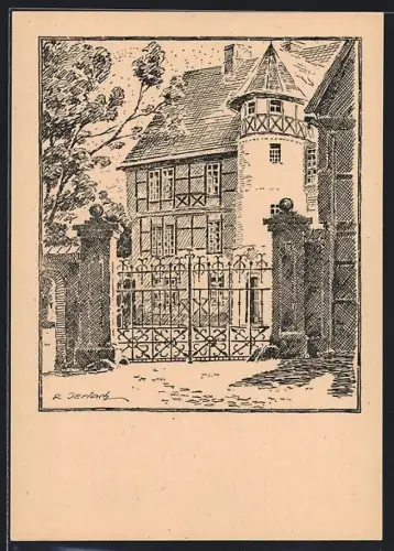 Künstler-AK Salzwedel, Propstei, Danneilmuseum
