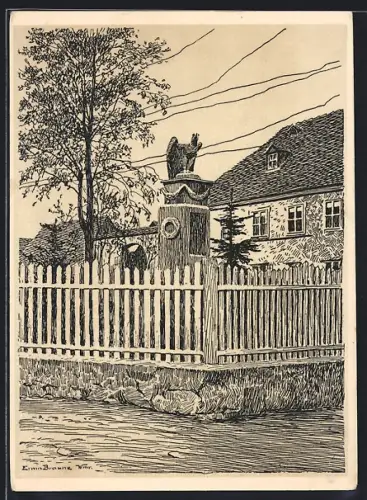 AK Krautheim Kr. Weimar, Denkmalsplatz
