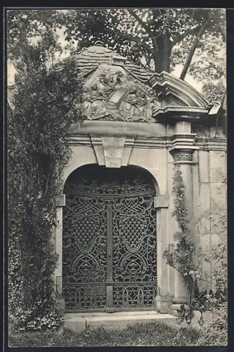 AK Zittau, Partie auf dem geschlossenen Klosterfriedhof