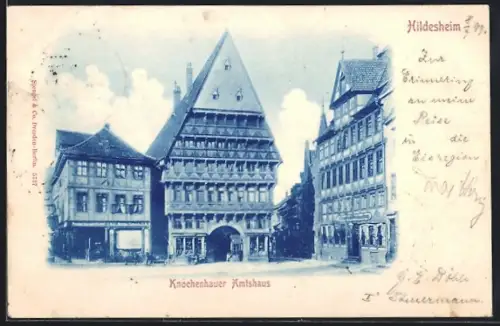 AK Hildesheim, Strassenpartie am Knöchenhauer Amtshaus