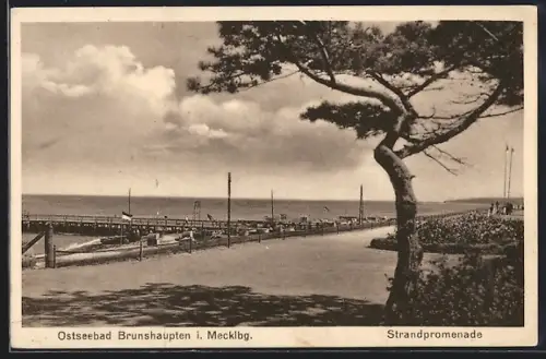 AK Brunshaupten i. Meckbg., Blick auf die Strandpromenade