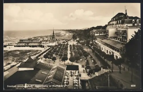 AK Heringsdorf / Ostsee, Seebrücke und Kurhaus