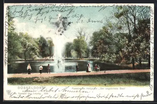 AK Düsseldorf, Fontaine im Hofgarten