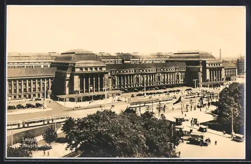 AK Leipzig, Blick auf den Hauptbahnhof