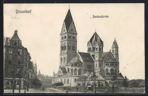 AK Düsseldorf, Partie an der Rochuskirche