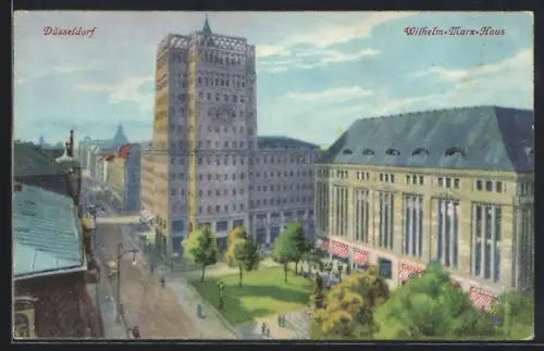 AK Düsseldorf, Gesamtansicht vom Wilhelm-Marx-Haus