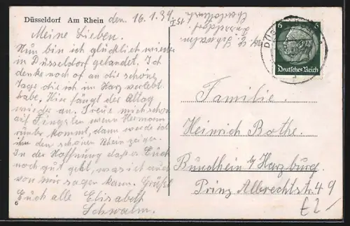 AK Düsseldorf, Uferpromenade am Rhein