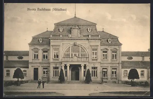 AK Bad Rothenfelde /Teutoburger Wald, Gesamtansicht vom Mittelbau vom neuen Badehaus