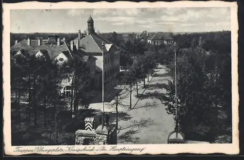 AK Königsbrück i. Sa., Haupteingang des Truppenübungsplatzes