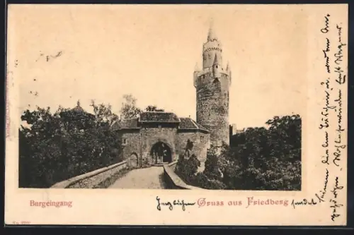 AK Friedberg / Hessen, Partie zum Burgeingang
