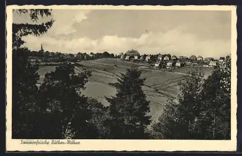 AK Rüthen-Möhne, Blick vom Hügel auf den Ort