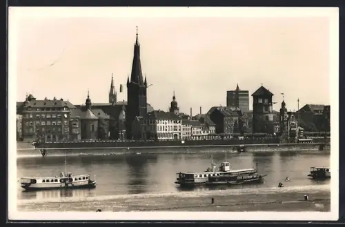 AK Düsseldorf, Rheinfront der Altstadt