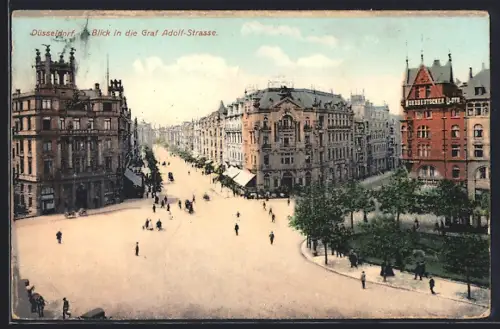 AK Düsseldorf, Blick in die Graf Adolf-Strasse