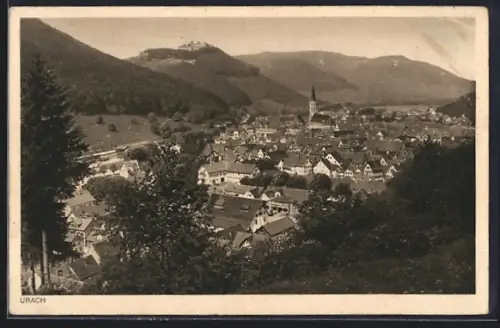 AK Bad Urach, Ortansicht mit Kirche