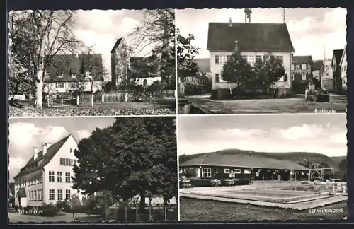 AK Deizisau, Rathaus, Schwimmbad, Kirche, Schulhaus