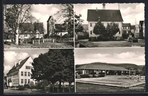 AK Deizisau, Rathaus, Schwimmbad, Kirche, Schulhaus