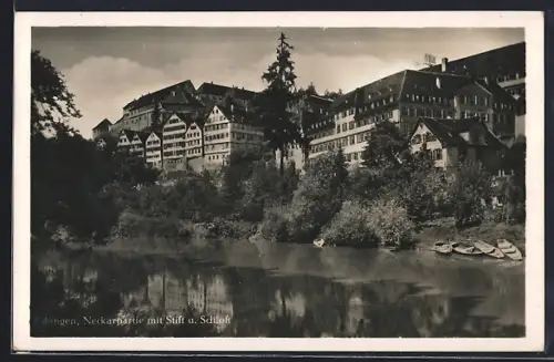 AK Tübingen, Neckarpartie mit Stift und Schloss