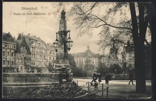 AK Düsseldorf, Partie am Graf Adolfplatz