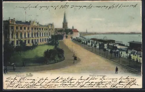 AK Düsseldorf, Rheinpromenade