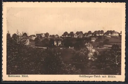 AK Mettmann Rhld, Goldberger-Teich mit Mühle