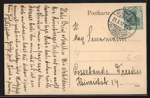 AK Benrath, Schloss mit Teich