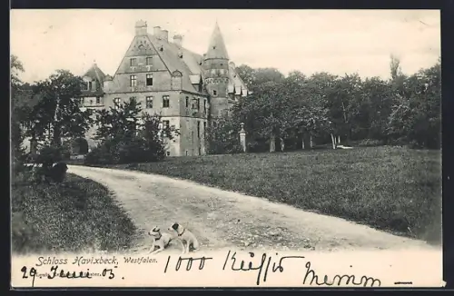 AK Havixbeck, Blick auf Schloss