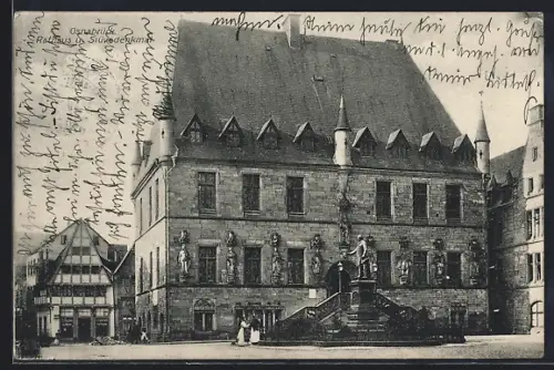 AK Osnabrück, Rathaus und Stüvedenkmal