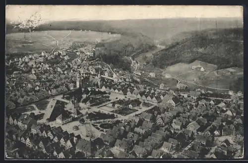 AK Freudenstadt, Totalansicht aus der Vogelschau