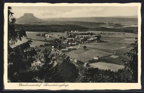 AK Kleinhennersdorf, Ortsansicht aus der Vogelschau