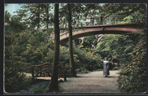 AK Bad Oeynhausen, Brücke in der Oeynhausener Schweiz