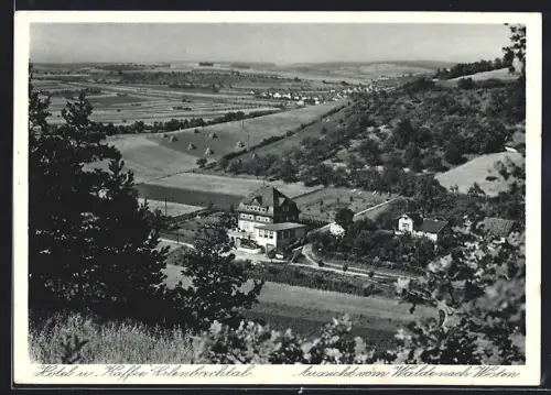 AK Bad Mergentheim, Hotel und Kaffee Erlenbachtal, Blick nach Westen
