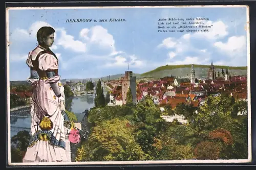 AK Heilbronn a. N., Ortsansicht mit Heilbronner Kätchen