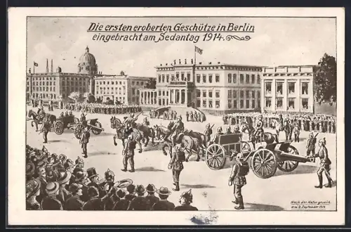Künstler-AK Die ersten eroberten Geschütze in Berlin
