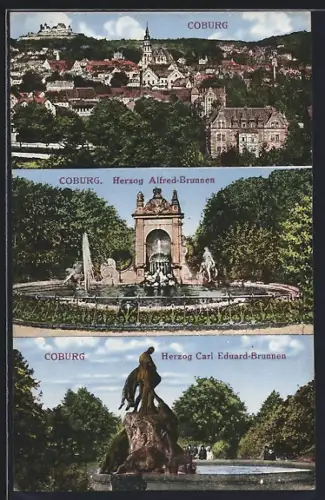 AK Coburg, Herzog Alfred-Brunnen, Herzog Carl Eduard-Brunnen