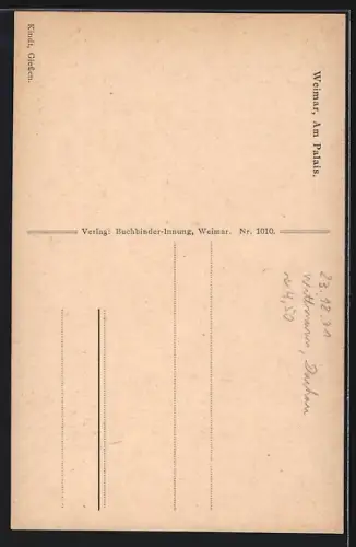 AK Weimar / Thüringen, Strasse am Palais