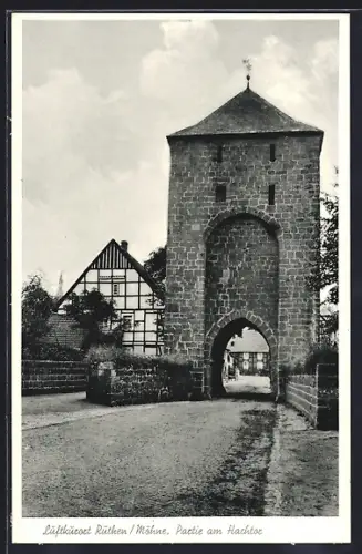 AK Rüthen /Möhne, Strassenpartie am Hachtor