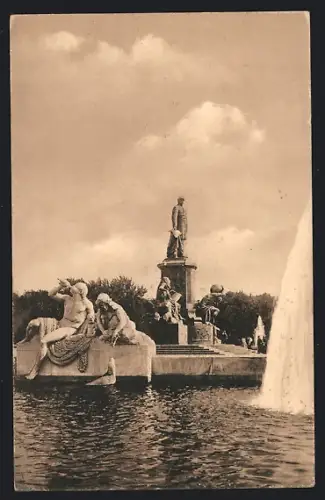 AK Berlin-Tiergarten, Bismarck-Denkmal mit Brunnen