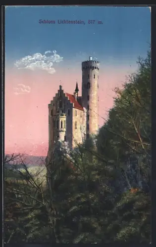 AK Lichtenstein / Honauertal, Blick zum Schloss