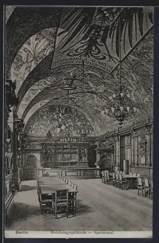 AK Berlin-Tiergarten, Speisesaal im Reichstagsgebäude