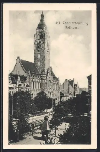 AK Berlin-Charlottenburg, Wilhelmplatz mit Rathaus
