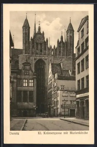AK Danzig-Gdansk, Nordgiebel des Kreuzschiffs der Marienkirche
