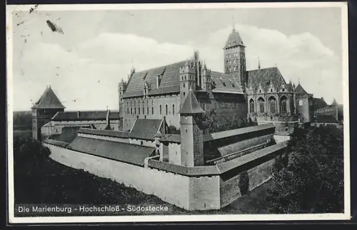 AK Marienburg / Malbork, Südostecke des Hochschlosses