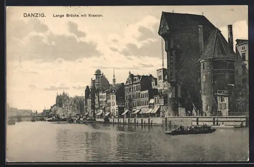 AK Danzig, Lange Brücke mit Krantor