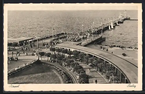 AK Zoppot-Sopot, Seesteg und Uferpromenade, 
