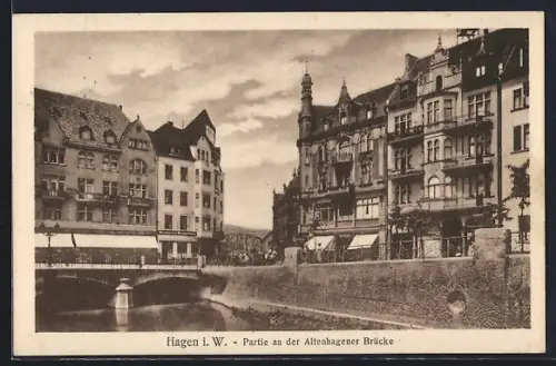 AK Hagen i. W., Partie an der Altenhagener Brücke