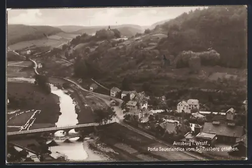 AK Arnsberg i. Westf., Porta Sauerlandica vom Schlossberg gesehen