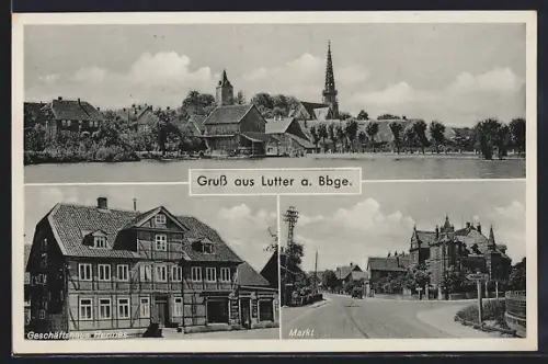 AK Lutter a. Bbge., Geschäftshaus Hermes, Markt, Kirche