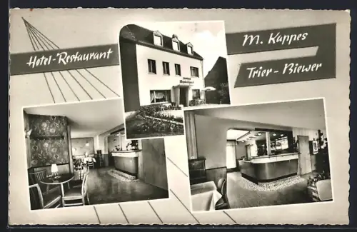 AK Trier-Biewer, Hotel-Restaurant M. Kappes, Gastraum, Restaurant, Aussenansicht