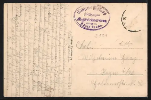 AK Apensen i. Hann., Ortsansicht mit Kirche und Wohnhäusern